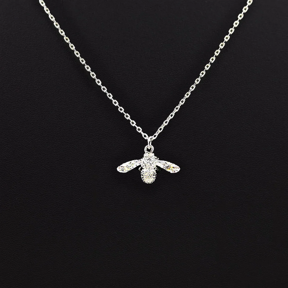 

Aide Insect Bee Necklace Real 925 Sterling Silver Round Choker For Women Perfect Daily Wear Fine Jewelry collares