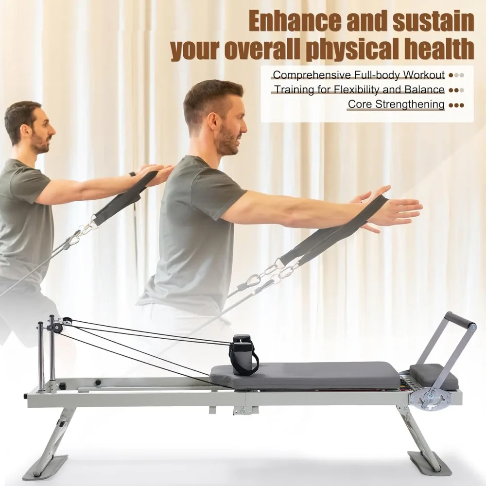 Machine de Pilates pour l'entraînement à domicile, pliable et robuste, machine de Pilates tout-en-un pour l'entraînement complet du corps, adaptée