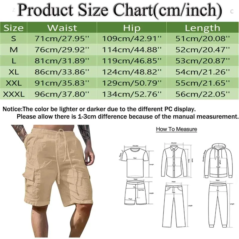 Summer Fashion Loose White Cargo Shorts Men's Handsome Streetwear Beachwear Solid Color with Pockets Shorts Workout Pants 2024 - Image 6