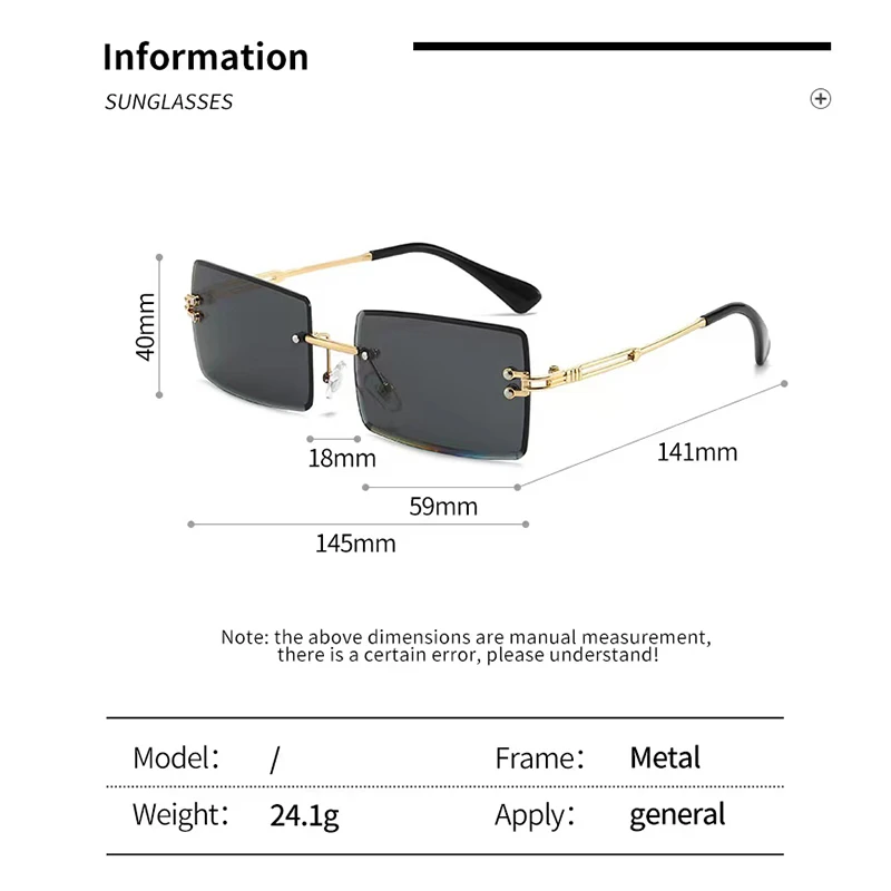 New Frameless Beveled Square Sunglasses In Fashionable Gradient Colors Trendy Photo-ready And Stylishly Shaped Sunglasses 825