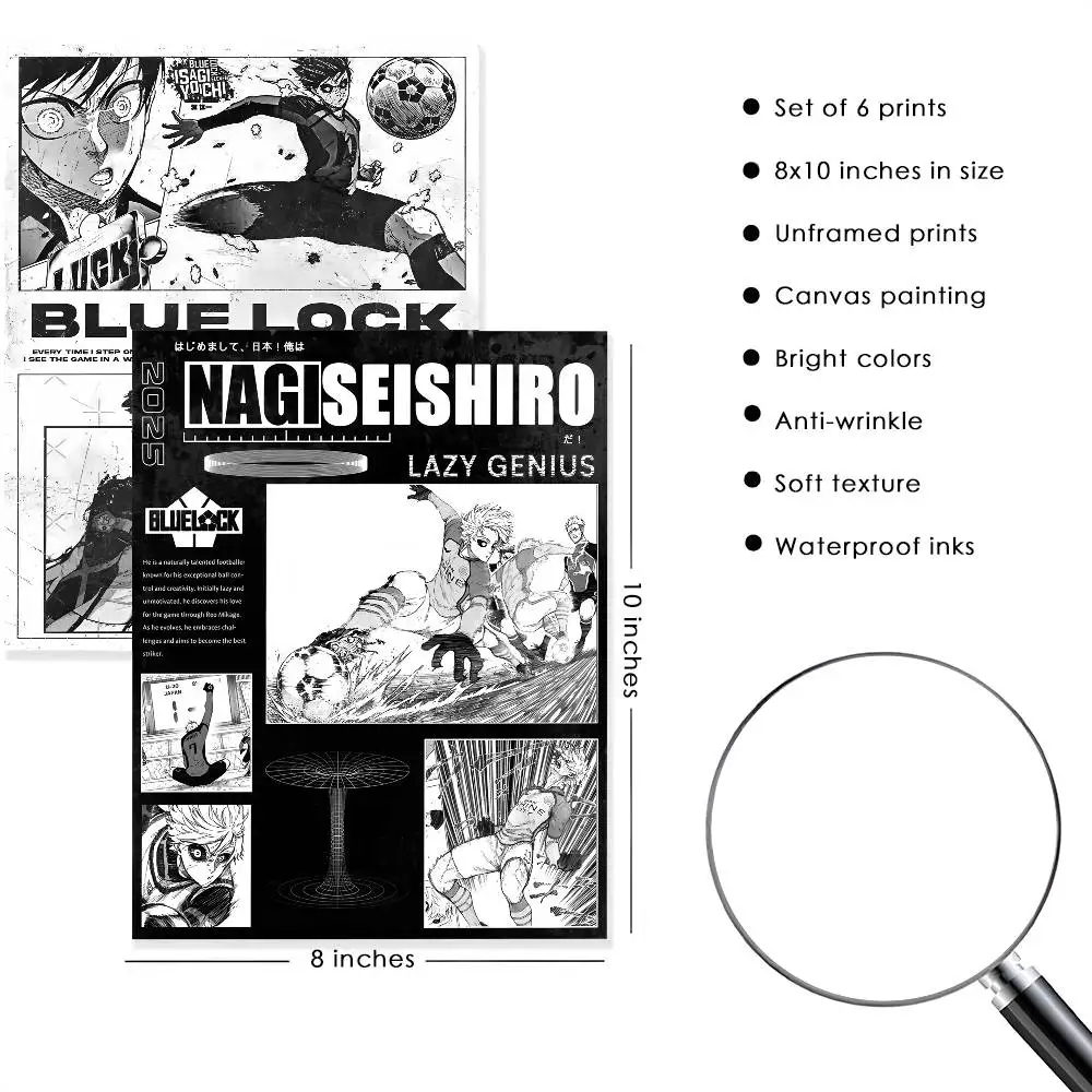 أنيمي B-الأزرق قفل المشارك عالية الجودة طباعة ديكور المنزل جدار الفن جدارية غرفة زخارف للحانات #4