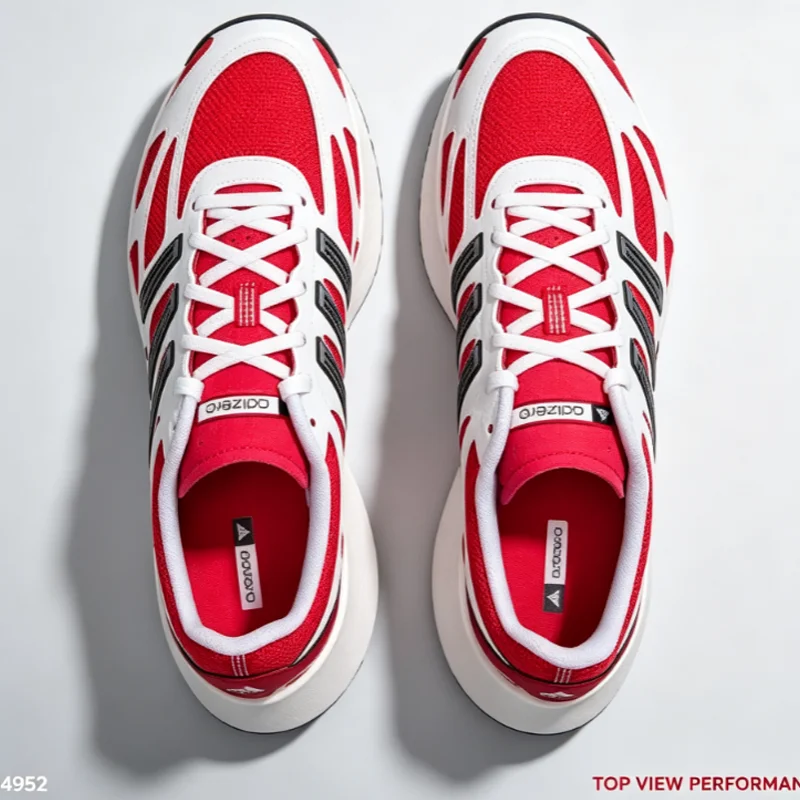 Adidas Originals Men Red White Mesh Light Cushioned Shock Absorption Marathon Training Sneakers JI0308 2026