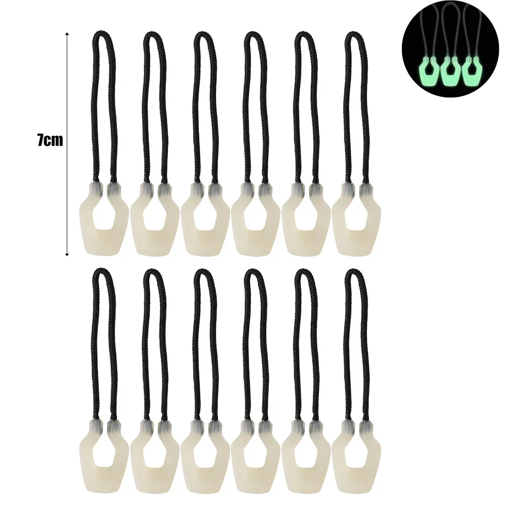 12/6pcs Pullers Convenient Luminous Zippers Outdoor Extension Knapsack Jacket Accessories Tent Zipper Pull Slider Head Tools