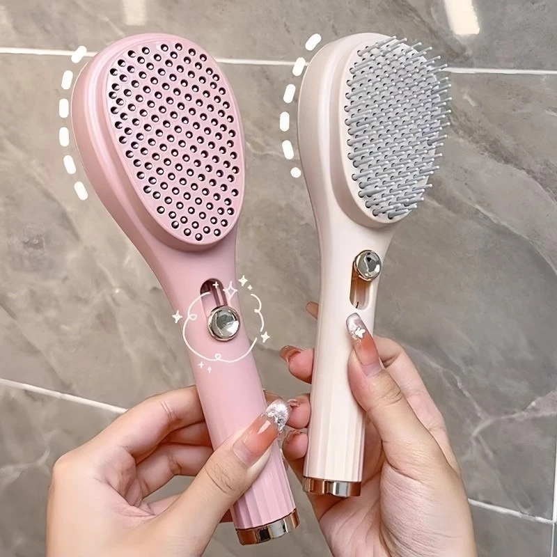 Self-Cleaning Hair Brush Anti-Static Scalp Massage Comb Magic Retractable Hair Comb Detangling Brush Salon Styling Tool Portable