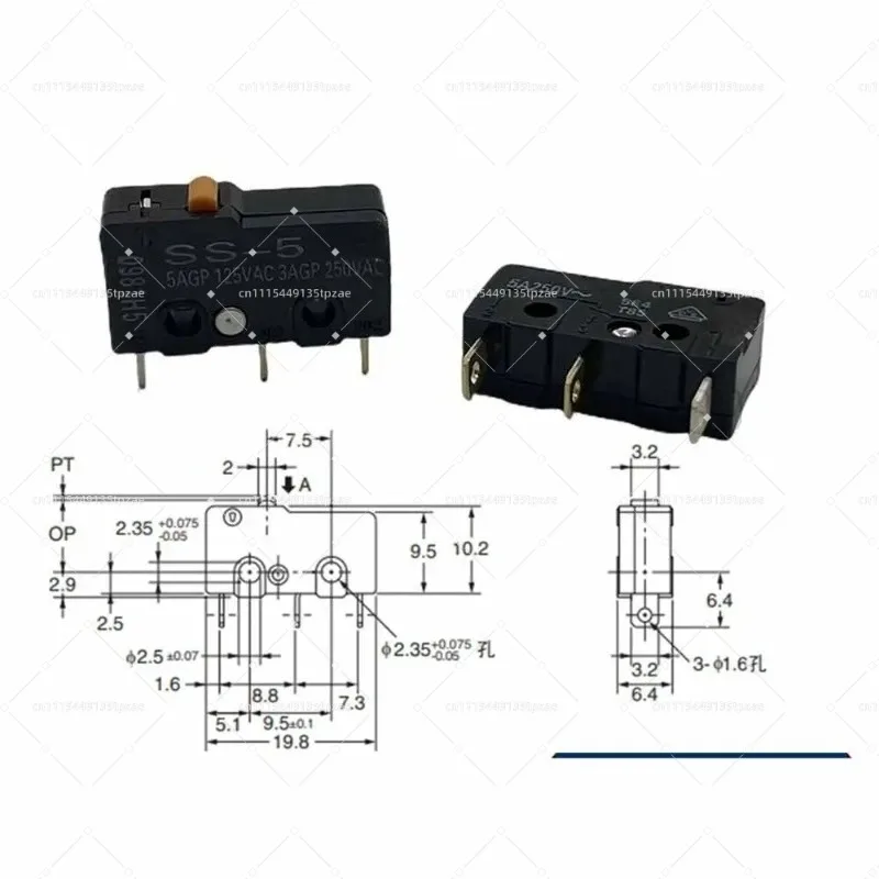 10Pcs for Omron SS-5 SS5 3 pin Micro Switch