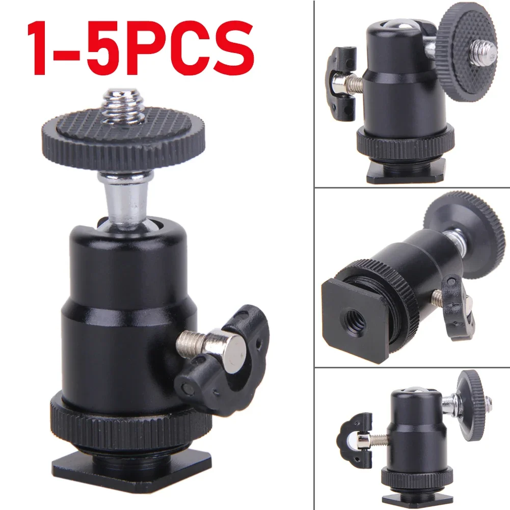 5/4/3/2/1PCS Ball Head For Camera Tripod LED Light Flash Tripod Bracket Holder Mount 1/4 Hot Shoe Adapter Cradle for Canon Niko