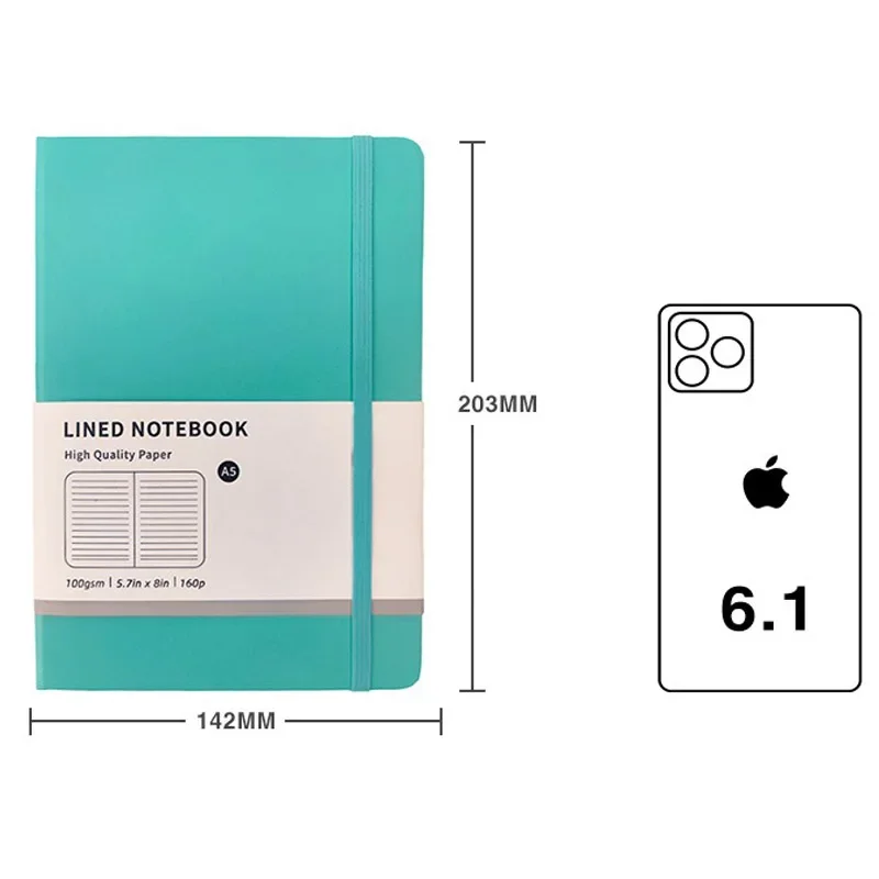 A5 Notepad Sketchbook 160 Sheets Line Notebook Not Drop Pages Notebooks and Journals