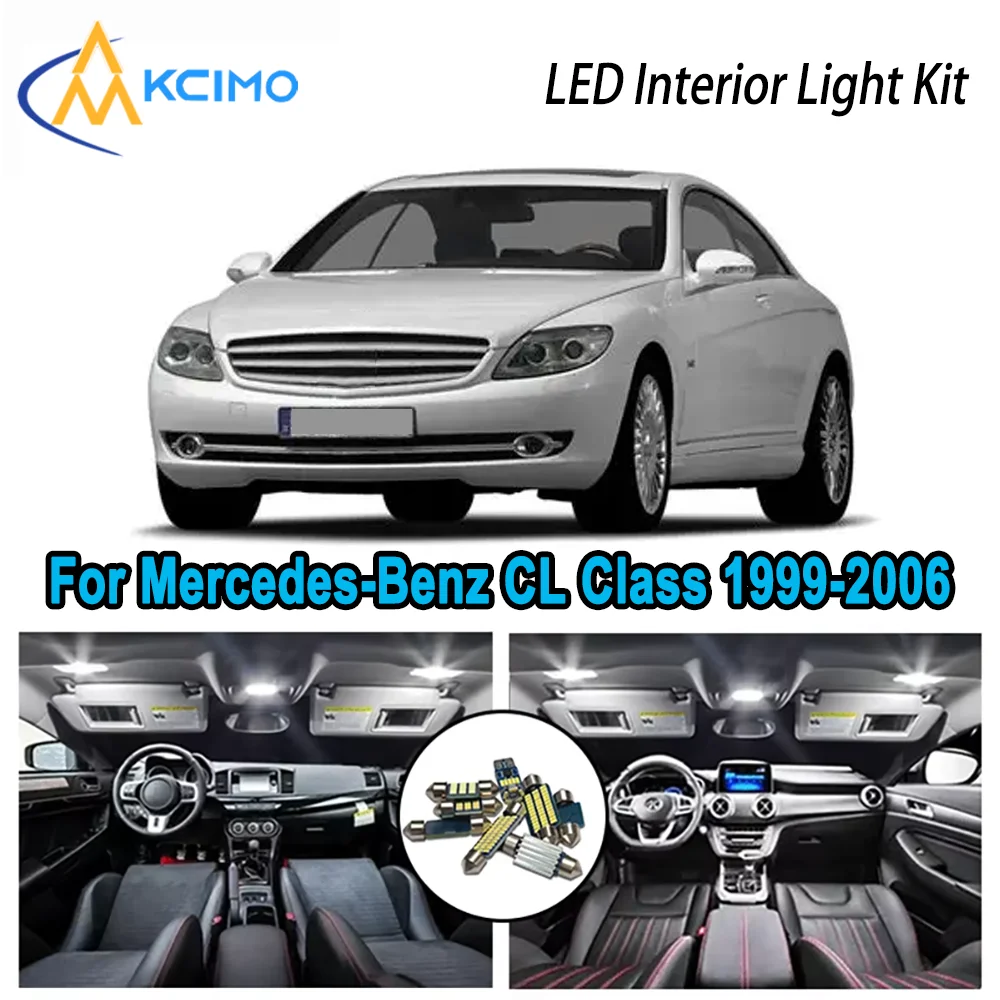 

Высококачественный светодиодный комплект для интерьера для Mercedes-Benz CL Class C215 W215 1999-2006, без ошибок, купольная карта премиум-класса, автомобильные лампы багажника