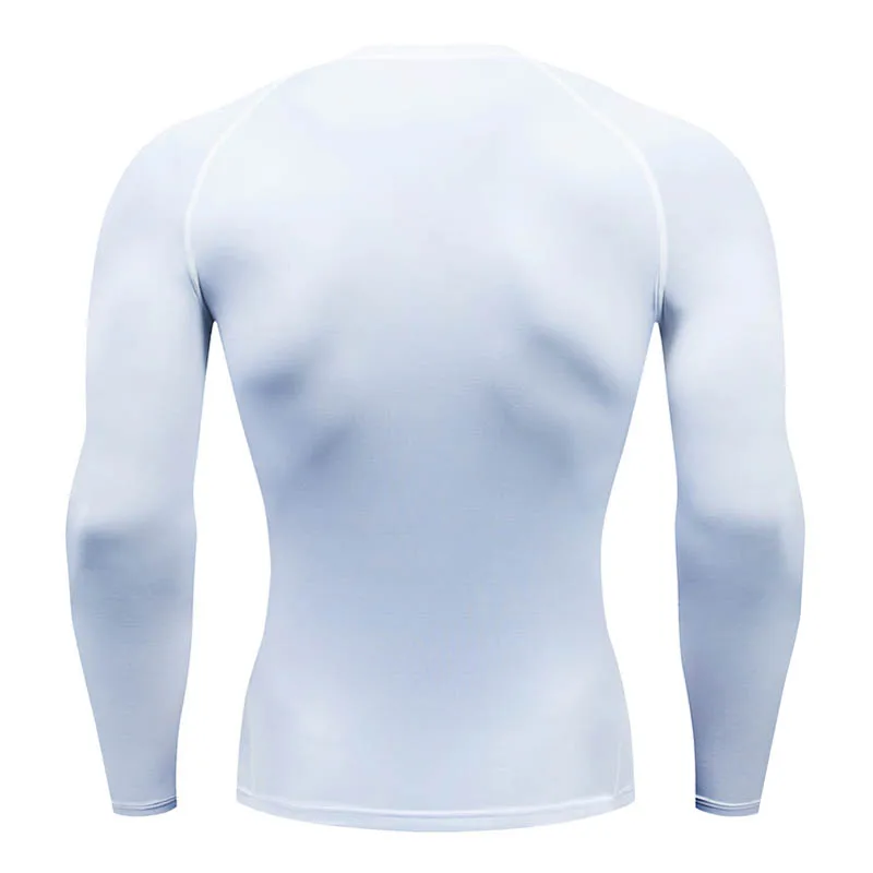 Compression White Shirt Long Sleeve Men's Bodybuilding T-Shirt Quick Drying Gym Running Top Sports Summer Black Gym Short Sleeve