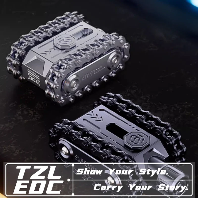 Tank Ratchet Wheel EDC Fidget Roller Magnetic Push Card Mechanical Gear Chain Rotating Pushing Plate Relieve Stress Relief Toy