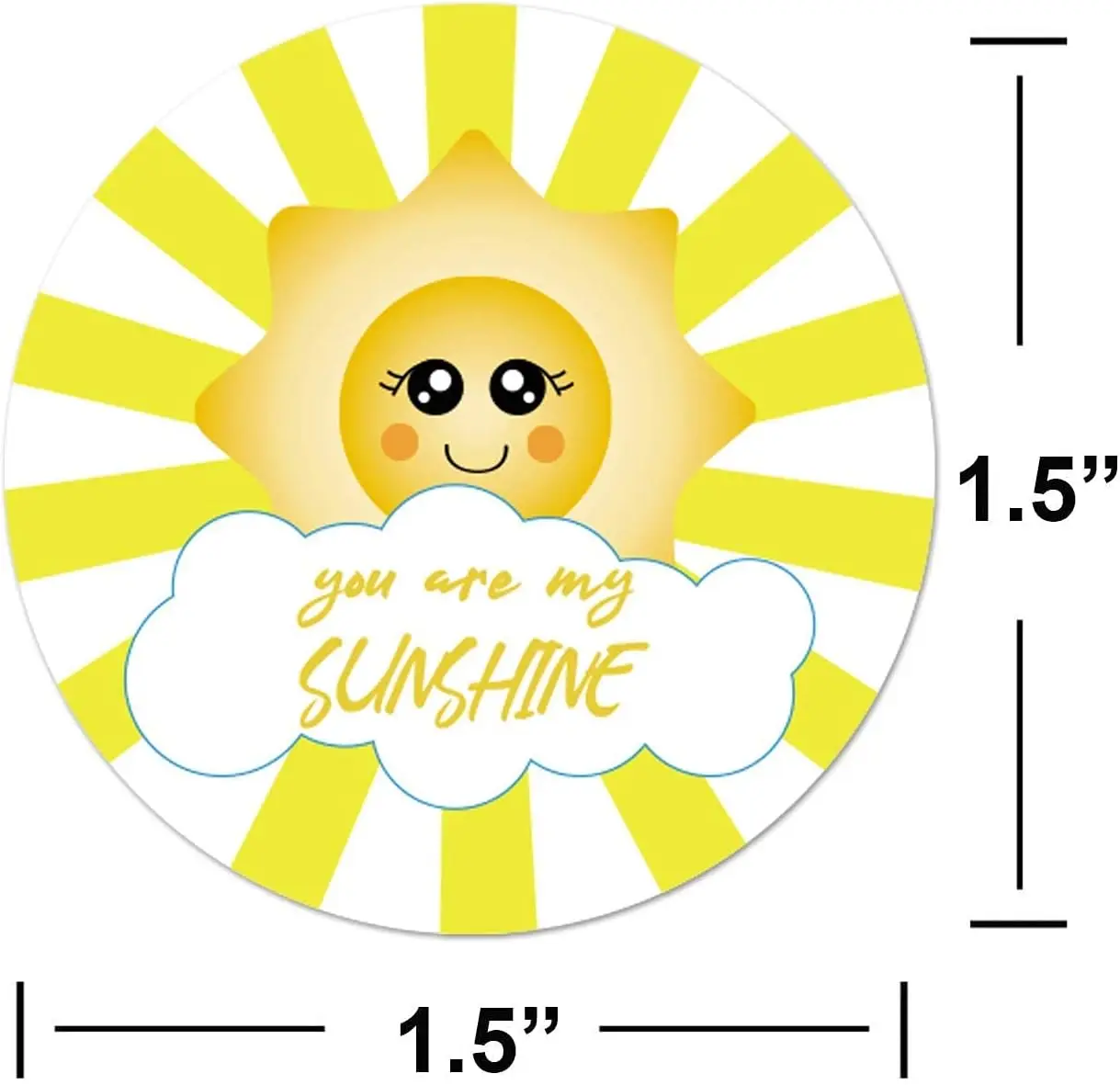 500Pcs You are My Sunshine Stickers 1.5