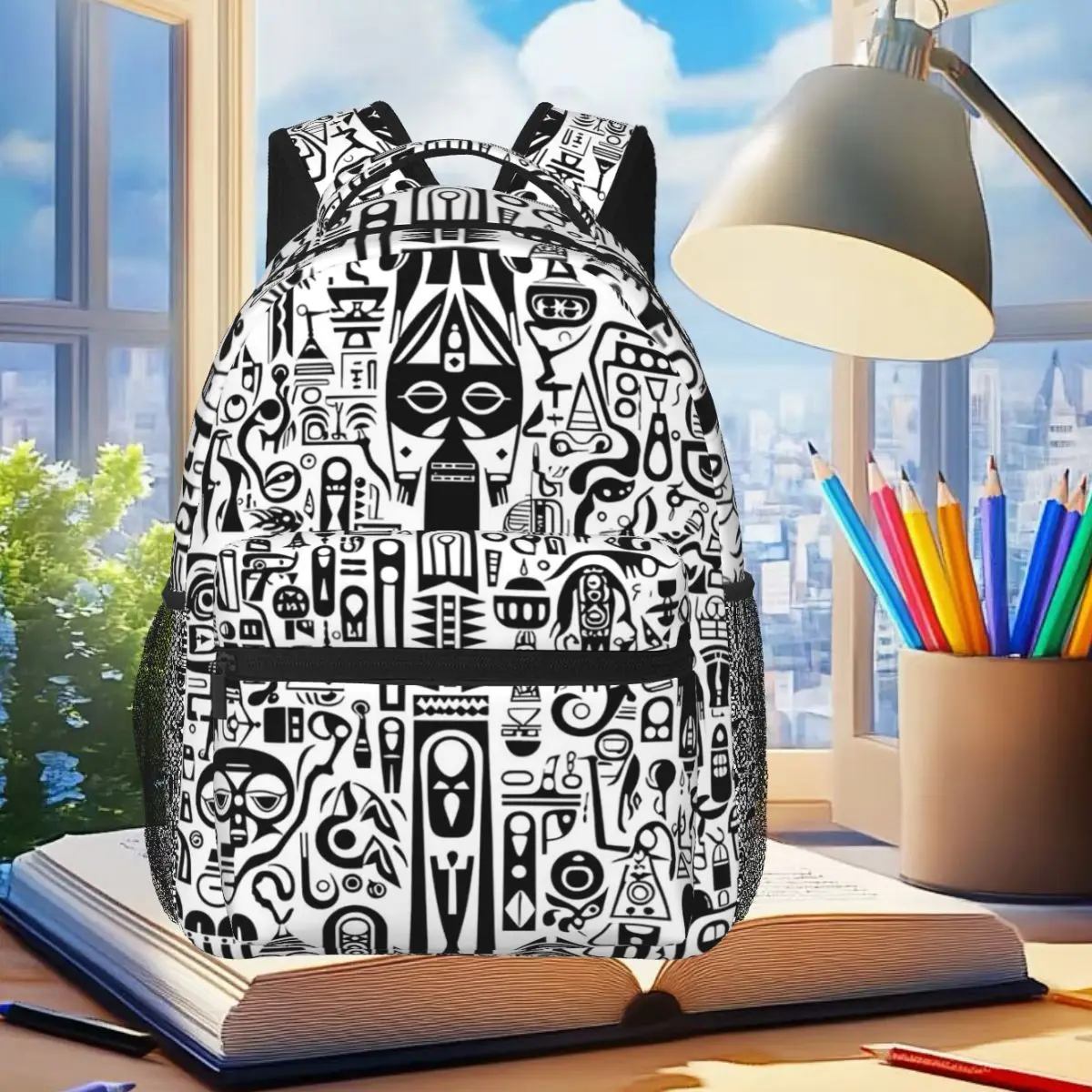 

Fun Symbol Inspired By Ancient Egypt No.4 Student Backpack School Bag Hiking Travel Daypack for Men Women Bookbag Shoulder Bags