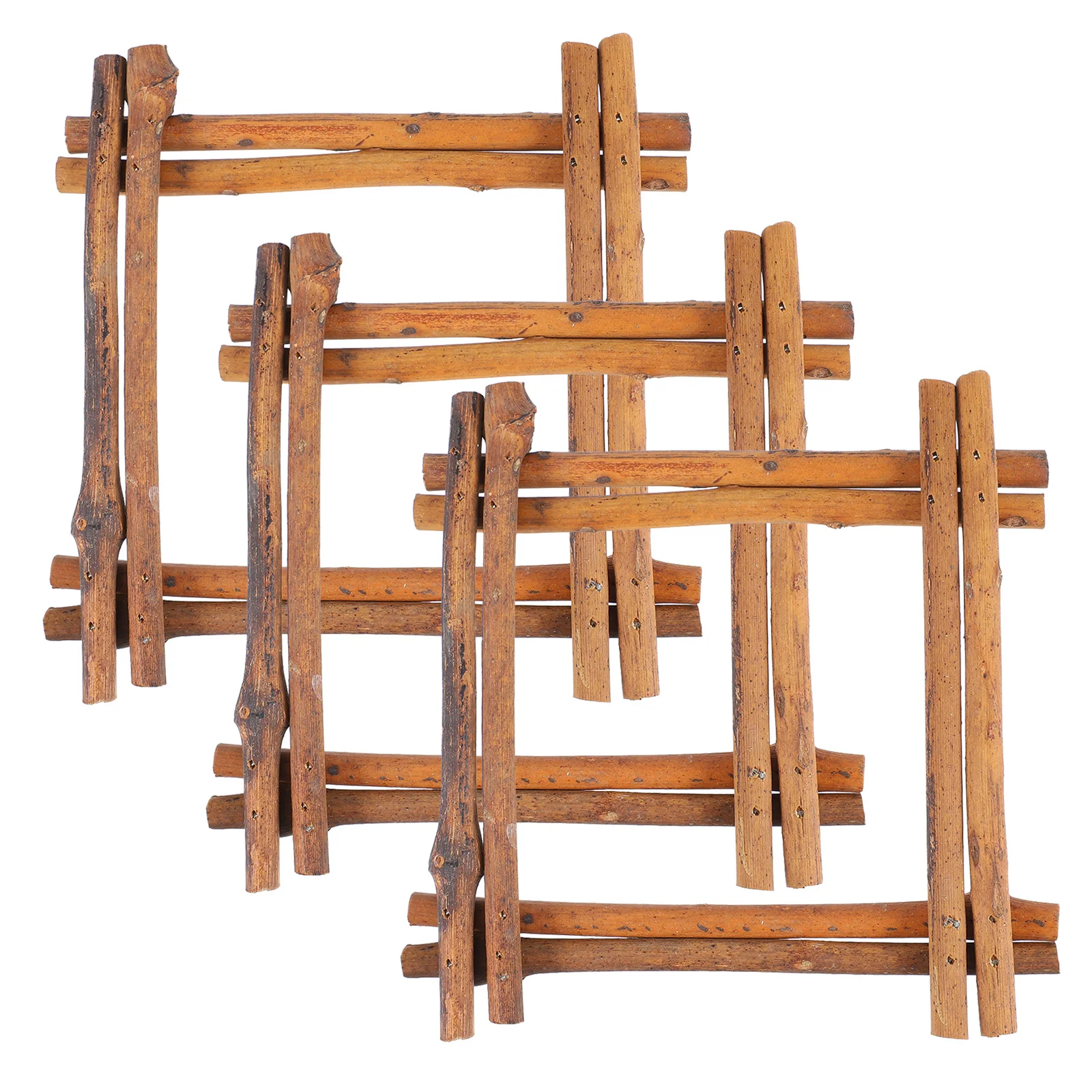 

3Pcs Wreath Ring Natural Vine Frame Square DIY Garland Decorative Wreath Hoop for Handmade Party Adornment Garland Supplies