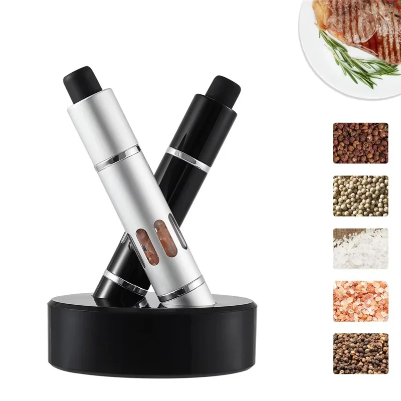A34R Aluminum Alloy Pepper Grinder Thumb Push Button Practical Tool Salt Sea Spices External Grinding Spring Steel Mill