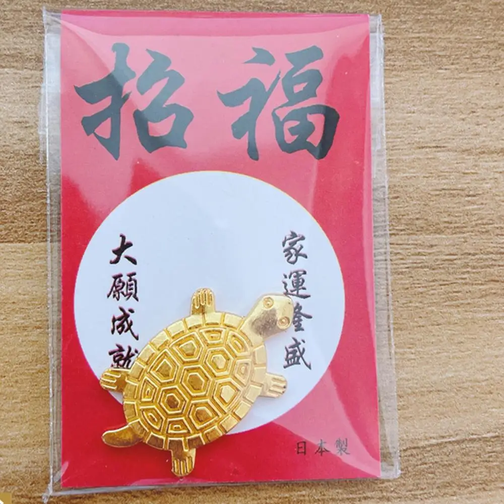 Glücksbringende goldene Schildkröte, japanisches Asakusa-Tempel-Handwerk, Schutzamulett für Gebete, Reichtum, Frieden und Langlebigkeit, Geschenkidee – Detail 2