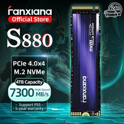 Fanxiang S880 M.2 SSD 7300 MB/s 1TB/2TB/4TB M.2 NVMe SSD Drive PCIe 4.0x4 Disco rigido Unità a stato solido interna per PS5 Laptop PC