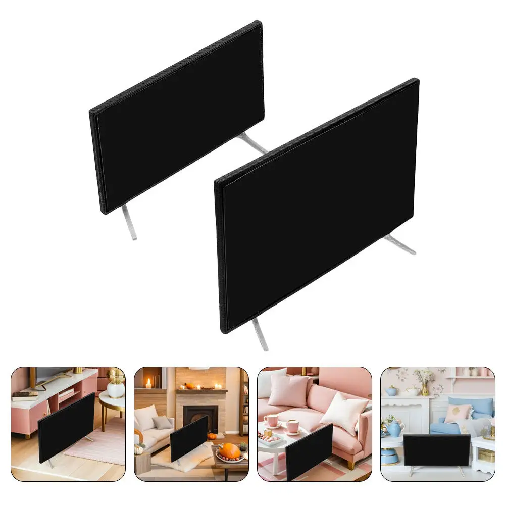 4Pcs Mini Tv Screen For Dollhouse Living Room Christmas Stocking Stuffers Miniature Scale Simulation Small Monitor