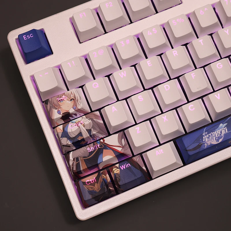 

108 Keys/Set Honkai Star Rail Bronya PBT Anime Gaming Girl Cute Custom Keycap for Cherry Profile MX Switch Mechanical Keyboard