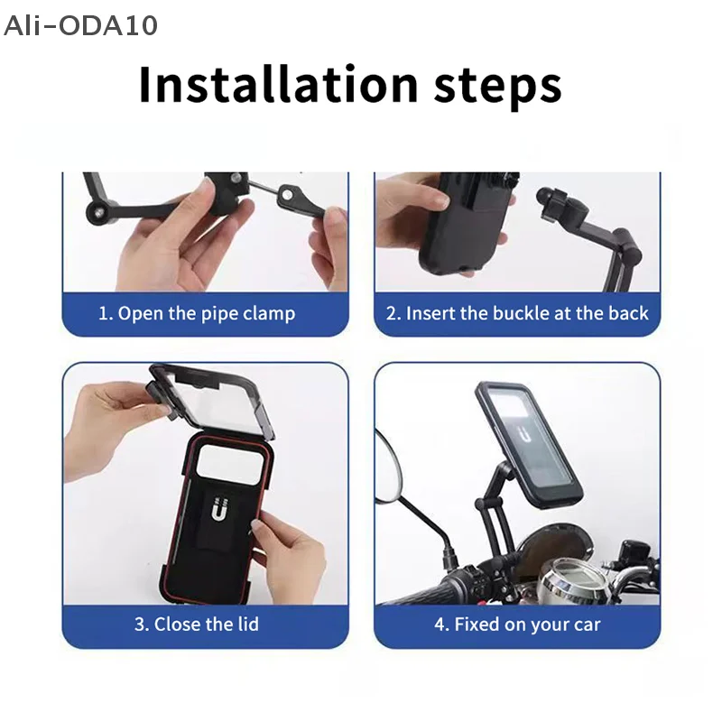 

Universal Waterproof Motorcycle Bike Cell Phone Holder 360° Rotatable Adjustable GPS