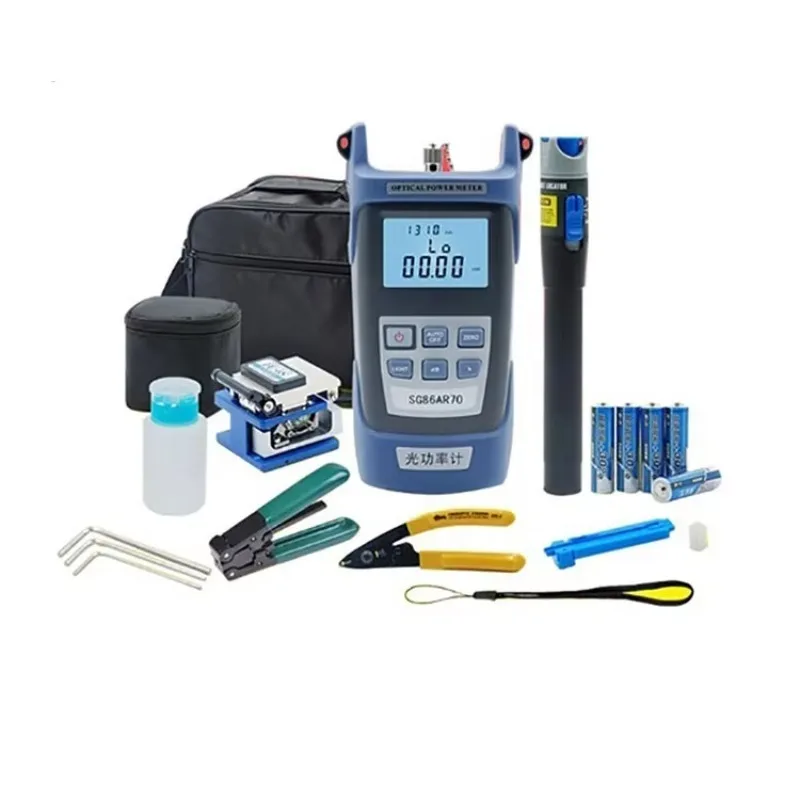 FTTH Fiber Optic Tool Kit With FC-6S Fiber Cleaver & Optical Power Meter For Optical Network Cable Installation Projects