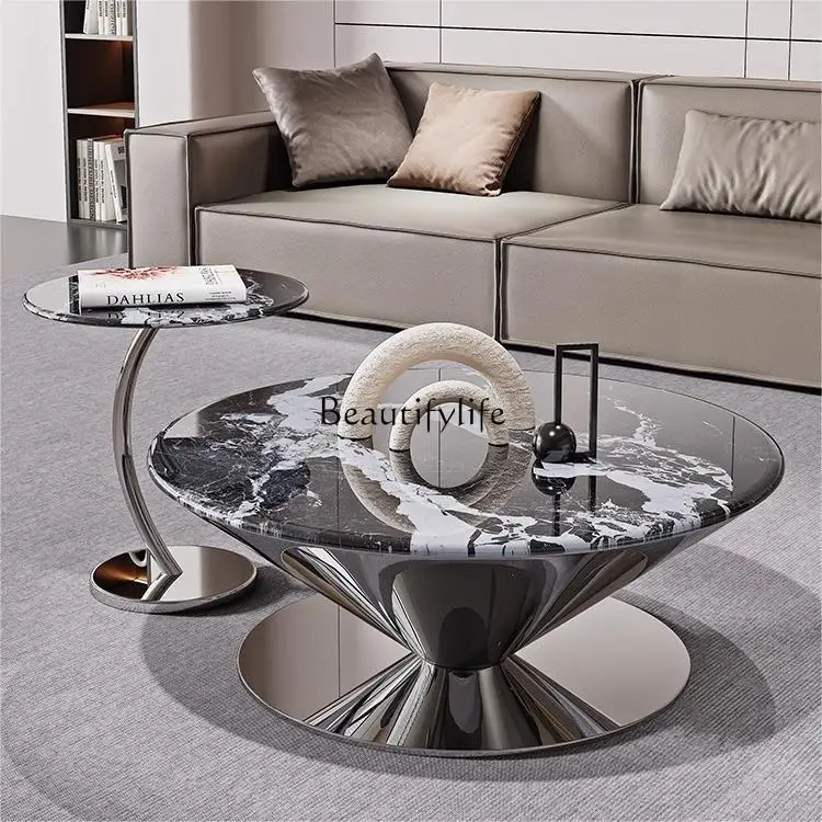 

Italian minimalist light luxury household coffee table living room small apartment suspended natural crystal stone coffee table