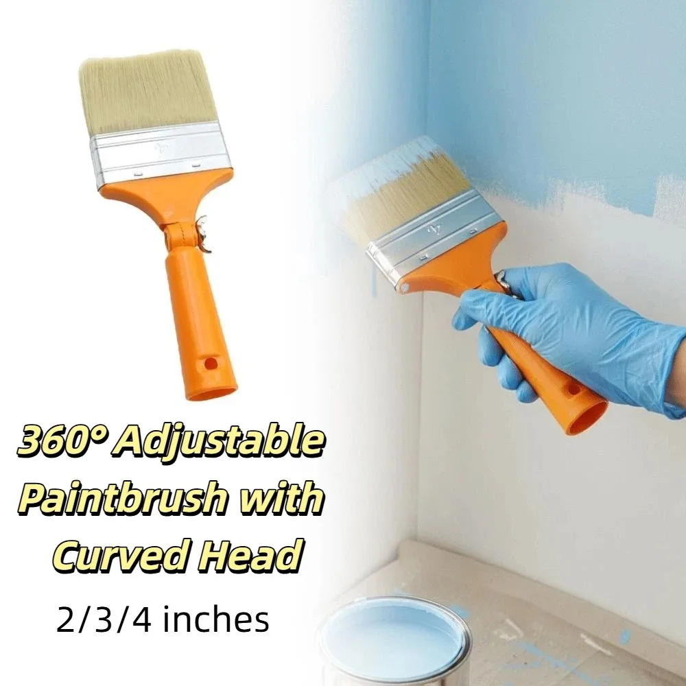 

New Material Plastic Handle Adjustable Paintbrush Replaceable Brush Head 360° Elbow Special-Shaped Paintbrush