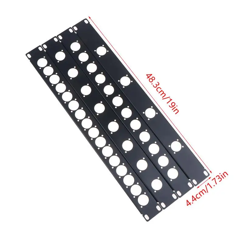 New 1U Rack Patch Metal Panel 4 8 12 16 Way Channel Flight Case Mount For XLR Connecctor Speaker Jack Audio Cable Plug Socket view 6