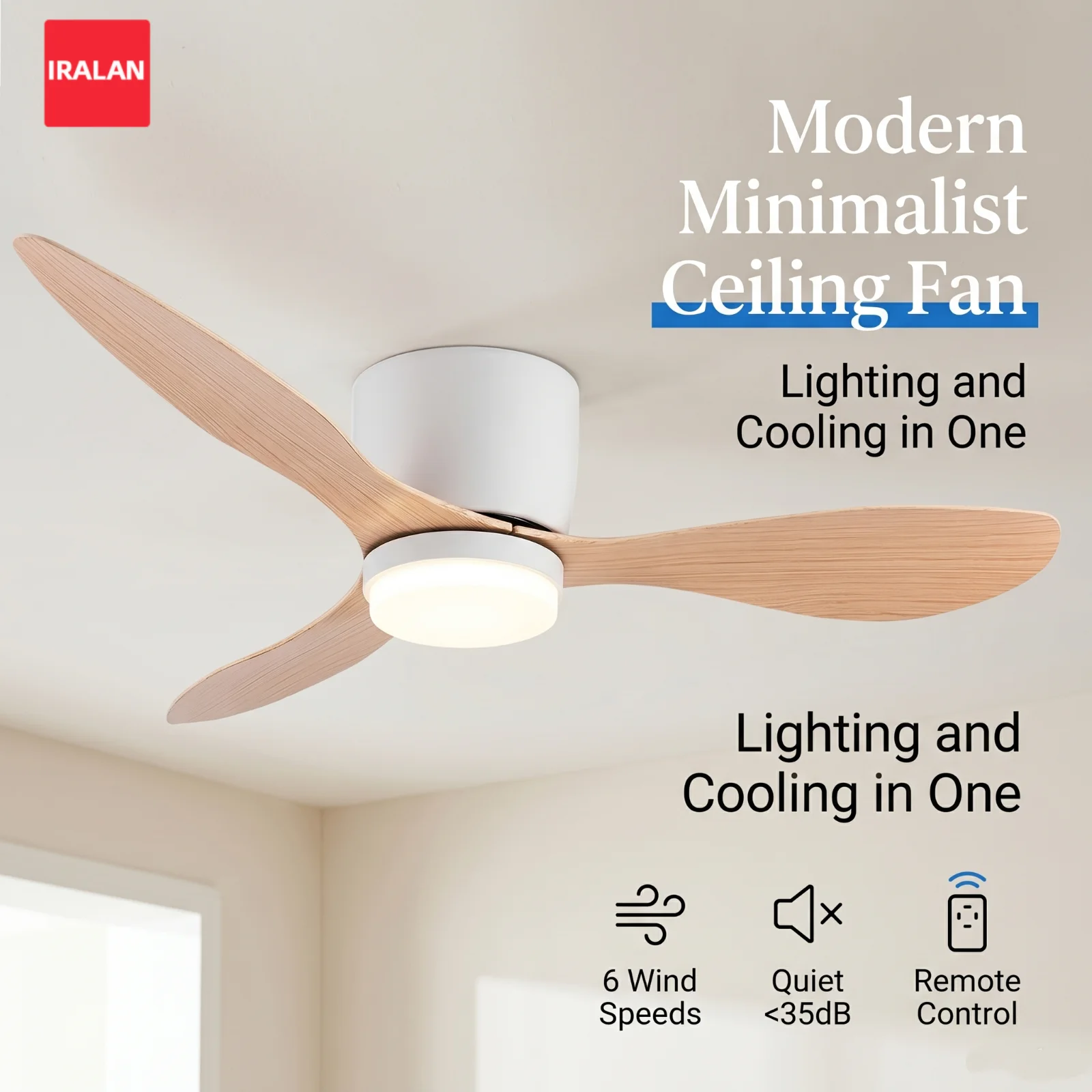 LED Ceiling Light Fan with Remote Control Lamp for Living Room Bedroom Fans for Large House Decoration Home Lighting Fixture