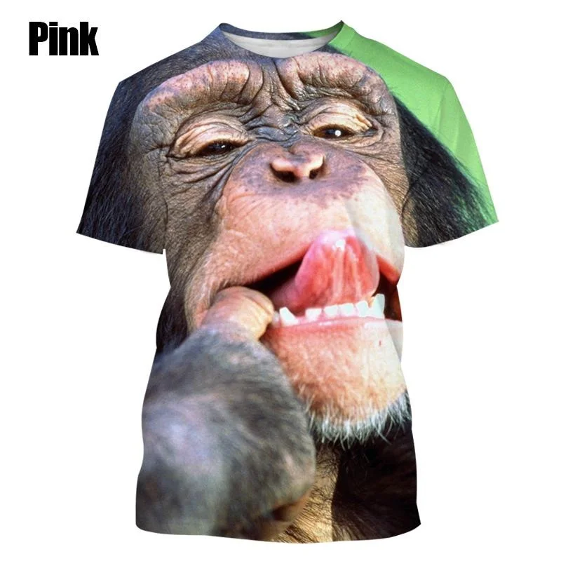 

3D Printed Funny Monkey Gorillas Tshirt For Men And Women Summer Street Fashion Short Sleeve Graphic T Shirts Children Fun Tees