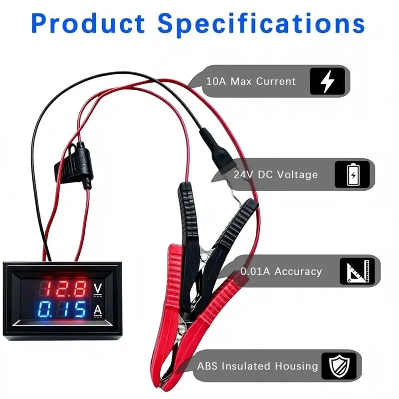 ABYN-Parasitic Battery Drain Tester, 12V Automotive Fuse & Parasitic Draw Tester With Voltage Display, No Multimeter Required