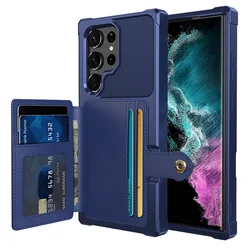 For Samsung Note20 Ultra Car Magnetic Case For Samsung Galaxy S25 S10 S20 S22 S24 Ultra S23 S21 Wallet Card Insertion Shockproof