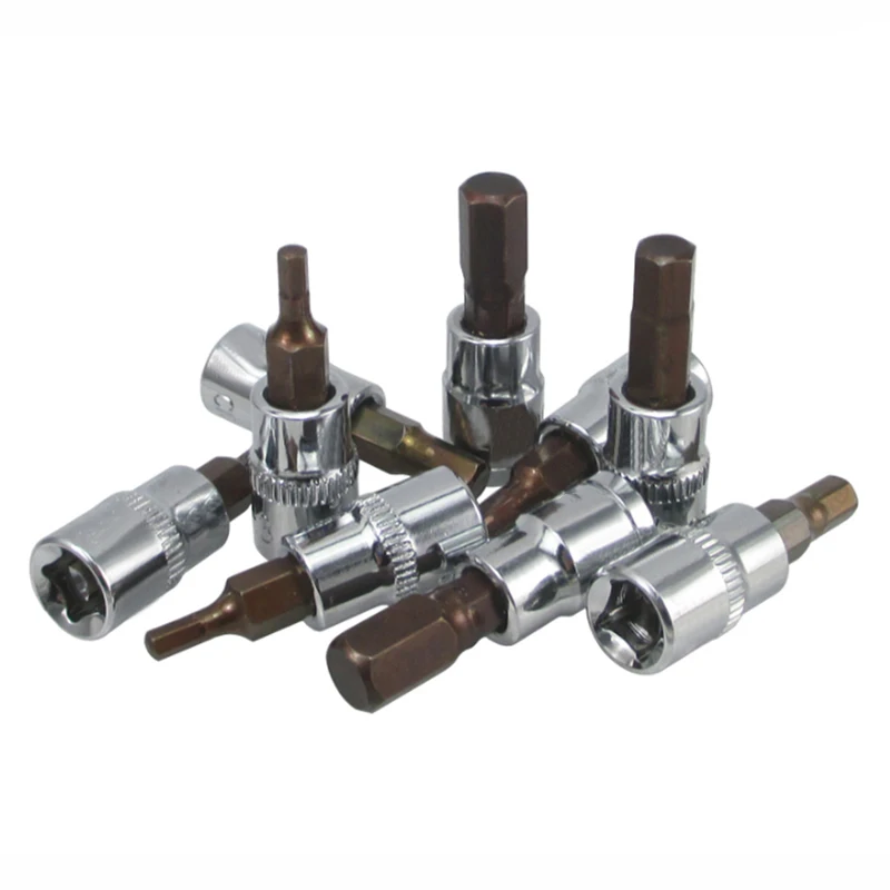 1/4 Hex Bit Socket 1Pcs S-2 Hexgon Bits Adapter Allens Key For Torque Spanner Ratchet Socket Wrench Hand Tools