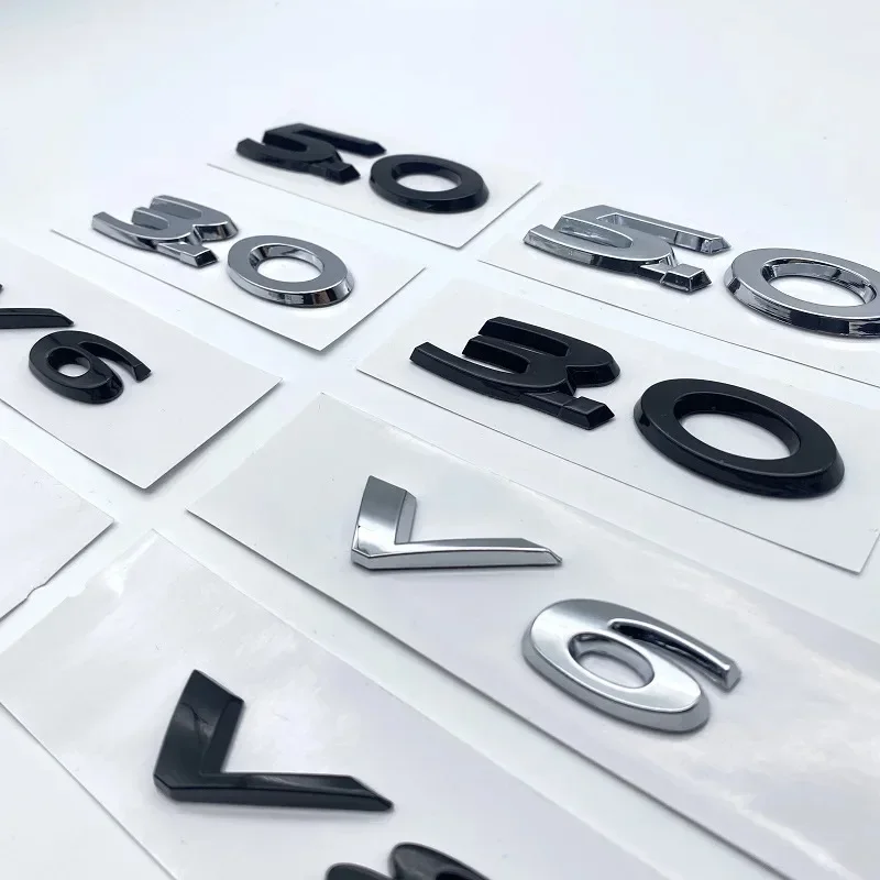 Letter Emblem Chrome Glossy Black ABS 3.0 5.0 V6 V8 20T 25T 30T 35T for Jaguar XJ F-TYPE F-PACE E-PACE Badge Fender Trunk Logo