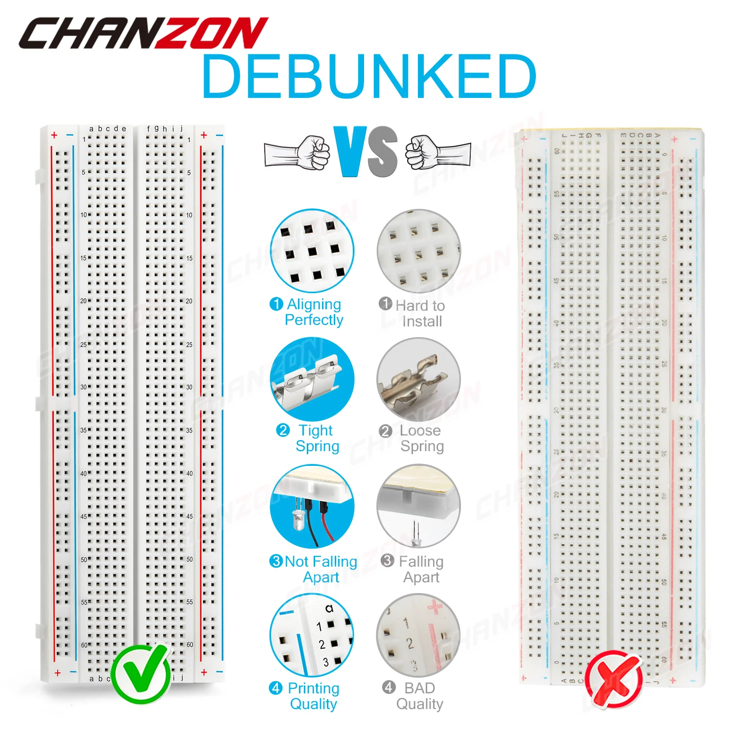 1pc 830 Tie Points Solderless Breadboard MB-102 Prototype Universal Test PCB DIY Bread Board for Arduino Circuit Raspberry Pi
