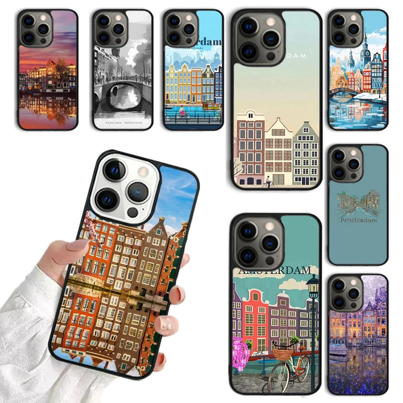 Amsterdam City Poster phone Case Cover For iPhone 16 15 14 Plus XR XS for apple 16 11 12 13 mini Pro Max coque