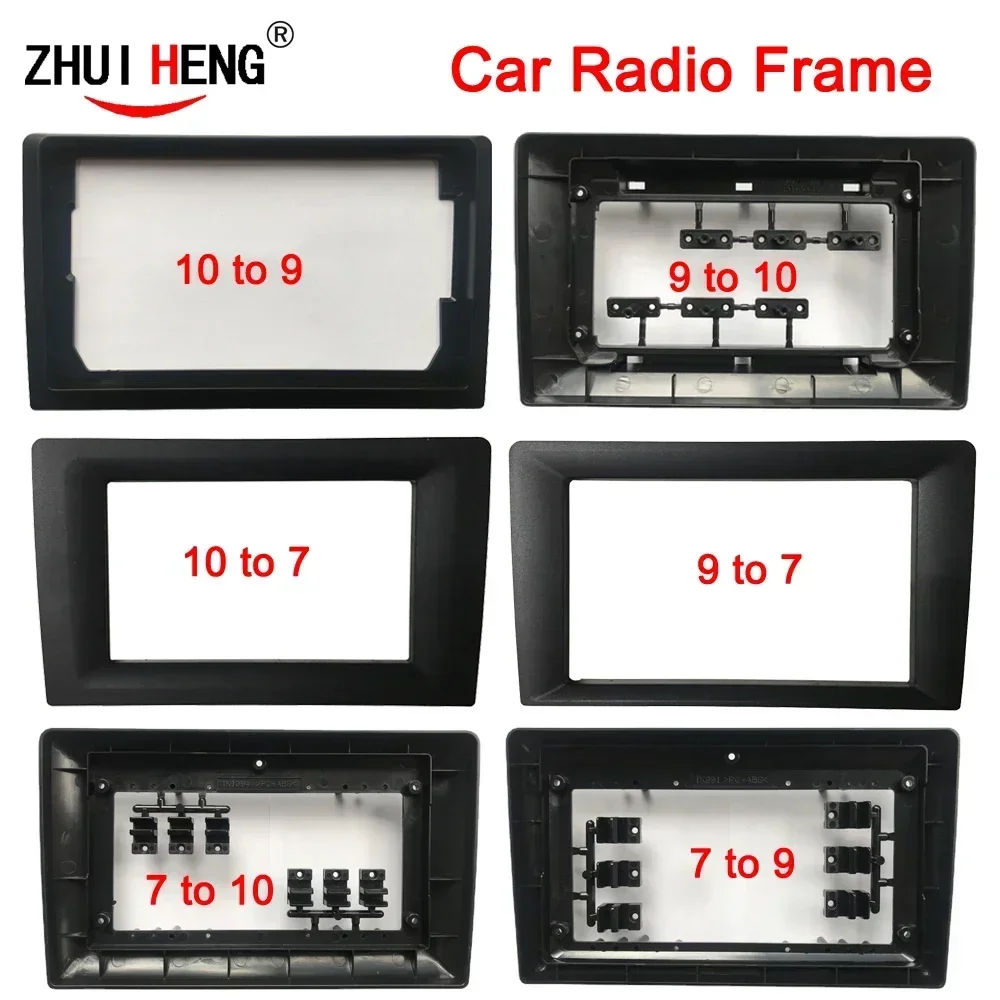 

car radio Fascia 9/10 inch Frame switch to 7 inch 2 Din Car Radio Fascia auto audio Dash Kit Installation Frame Trim Bezel