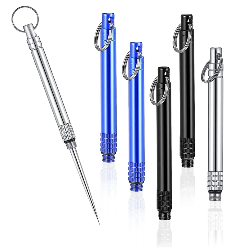 Sale 6 Pieces Metal Titanium Toothpicks, Portable Reusable Pocket Toothpicks with Stainless Steel Toothpick Holder