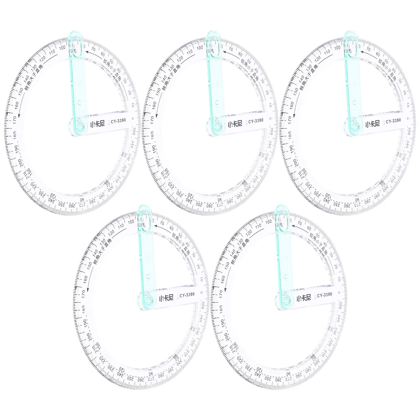 5Pcs 360 Degree Plastic Protractor Circle Protractor Tool for Measuring Angles Students Architects Engineers Office Use