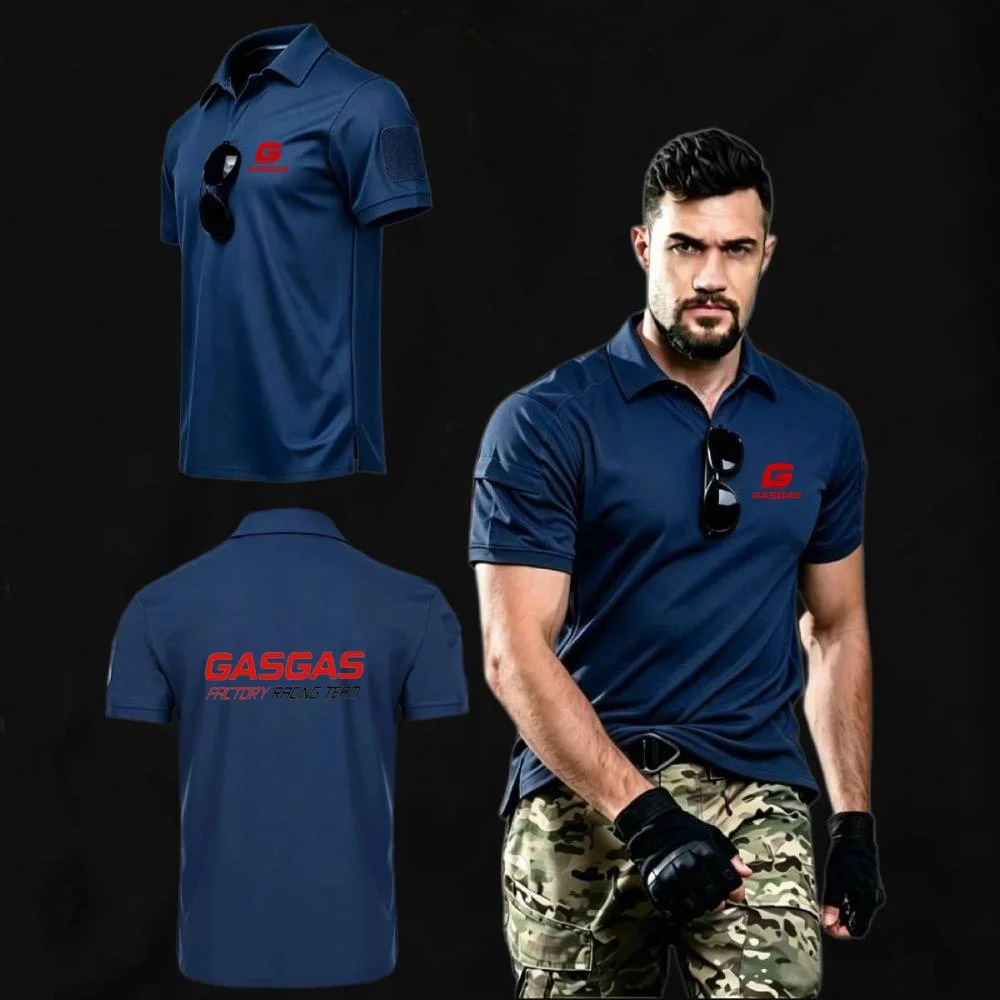 Polo Shirts Military Tacitcal Training Short Sleeve Shirt Motorcycles GasGas Factory Team Tees Men's Expedition Hiking Tshirt