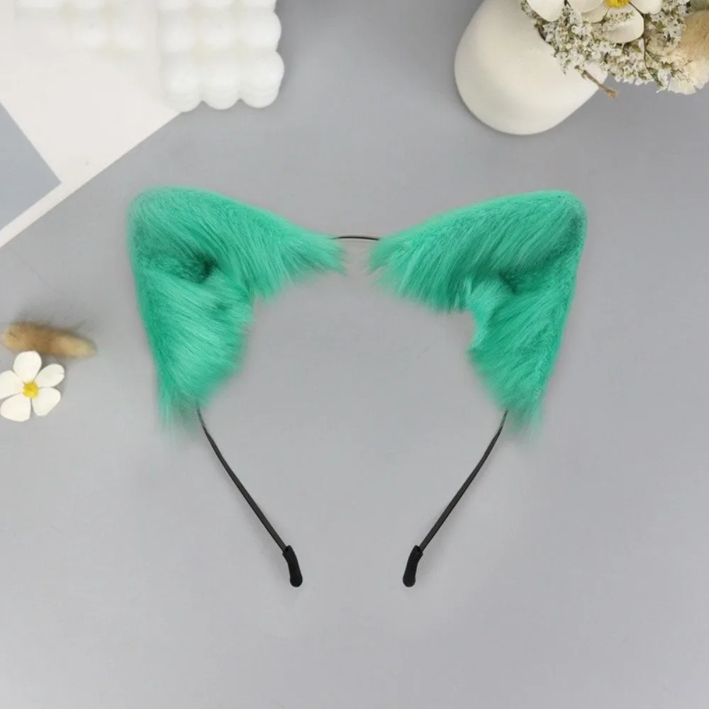 Cute Animal Cat Ears Headband Artificial Furry Gothic Headband Hair Accessories Reusable Hair Accessories Festival