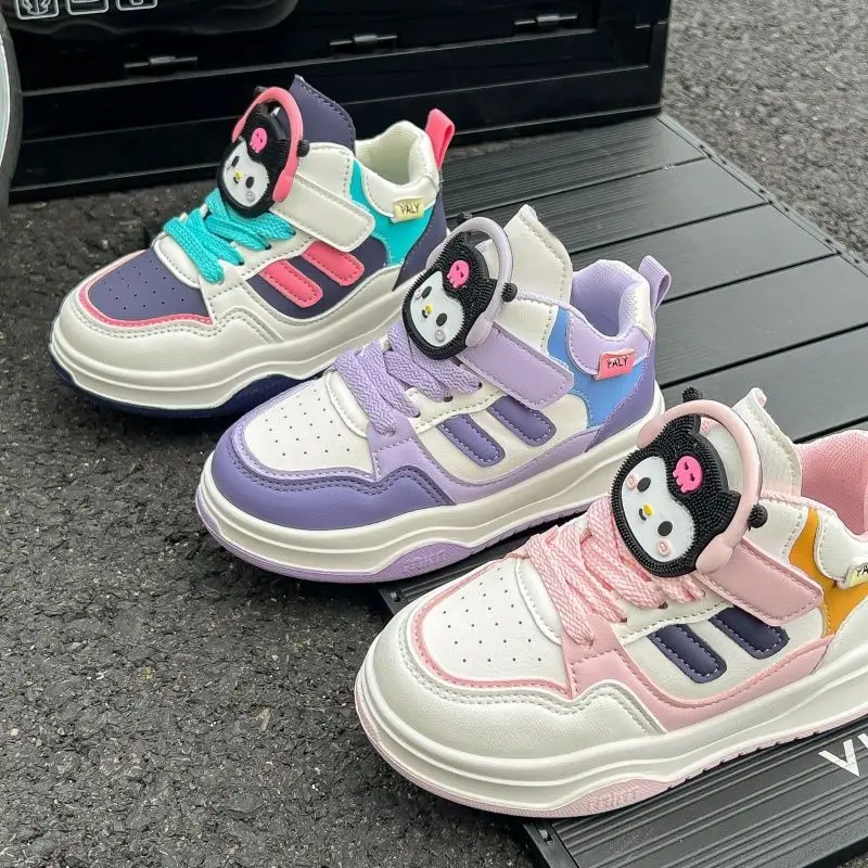 

Kawaii Kuromi Sanrio Students Cute Cartoon Comfortable Sneakers Children Anti Slip Running Shoes Flat Shoes Gift for Kids