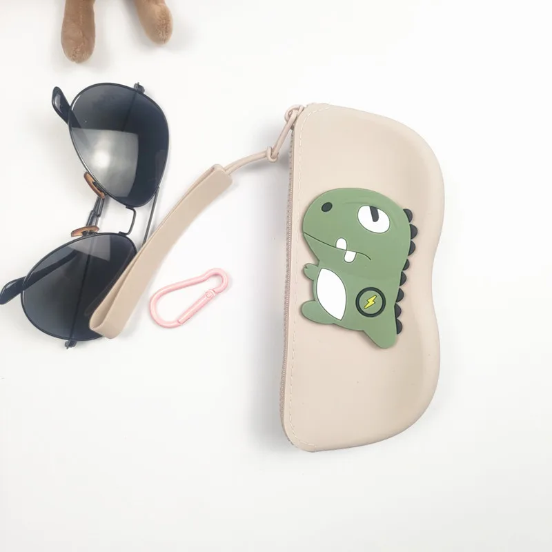 Portable Silicone Glasses Bag Sunglasses Protective Cover Hanging Bag Waterproof Candy Color with Lanyard Glasses Storage Bag B3
