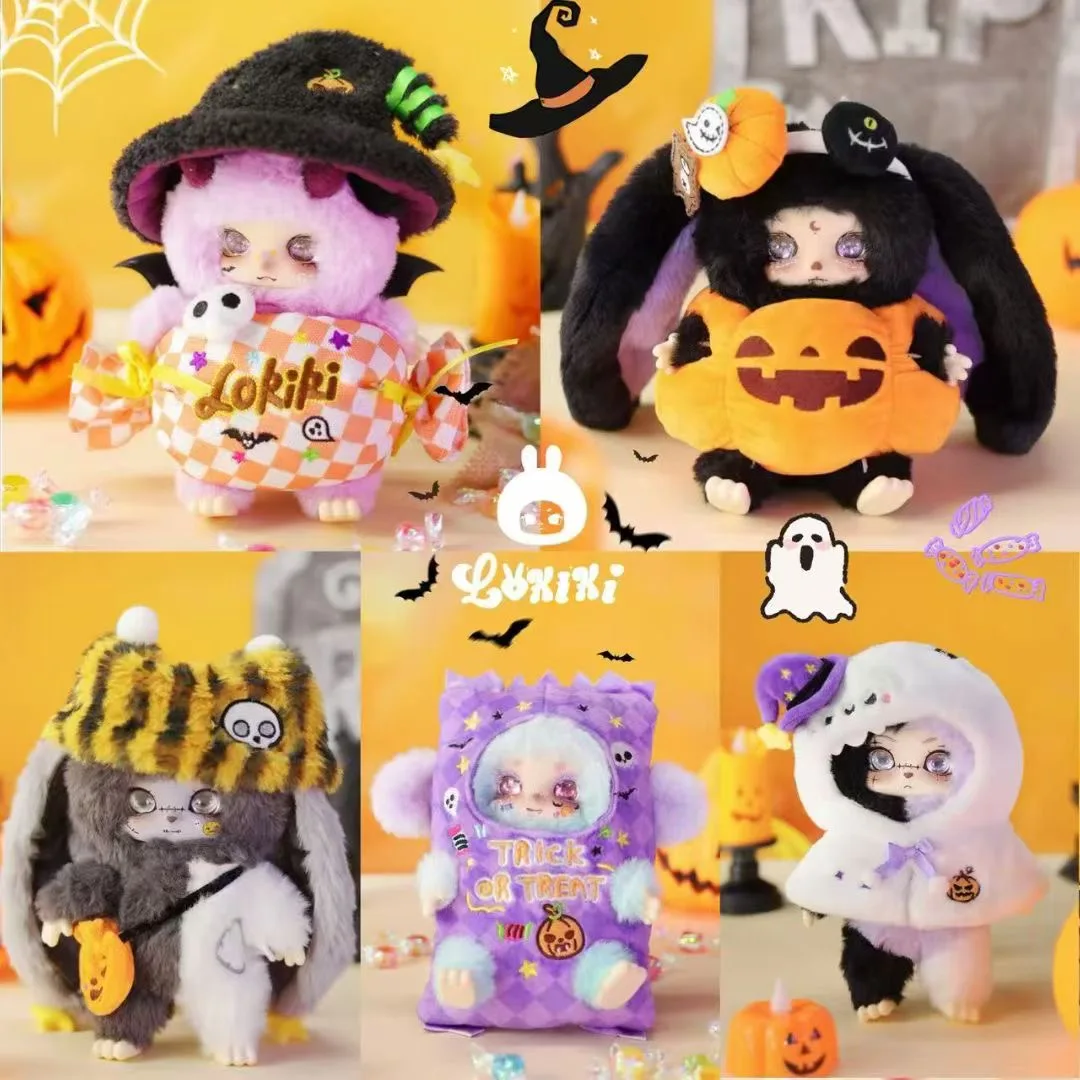 

Lokiki Little Rascals Trick or Treat Series Blind Box Cute Pumpkin Skull Doll Collect Toy Decoration Pendant Halloween Girl Gift