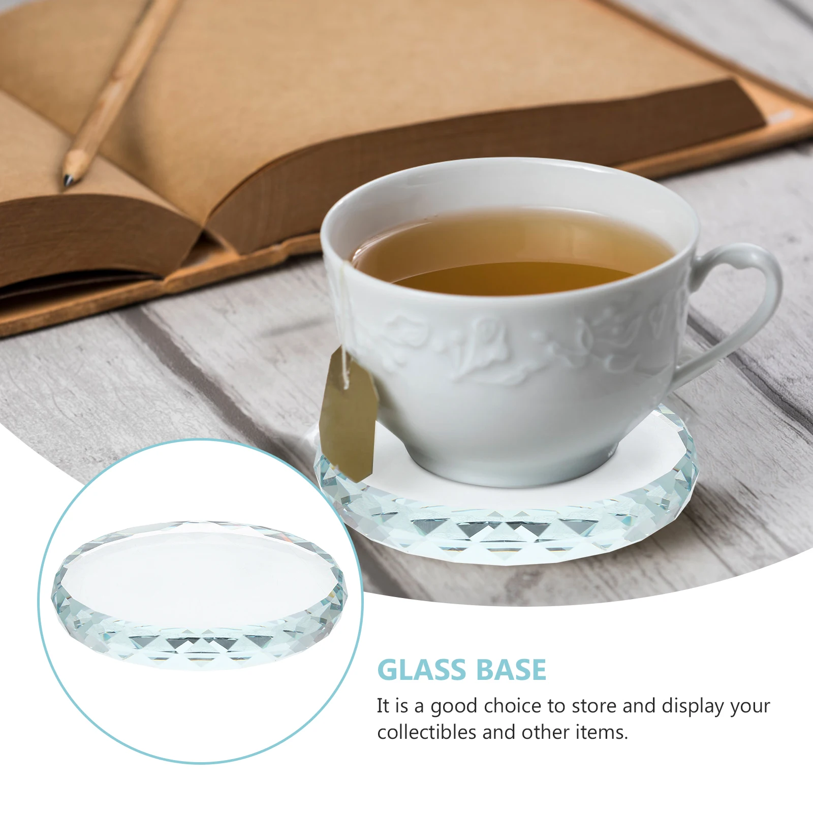 

Multipurpose Glass Base Excellent Workmanship for Collectibles and Handicrafts Glass Display Base Ornament Display Stand