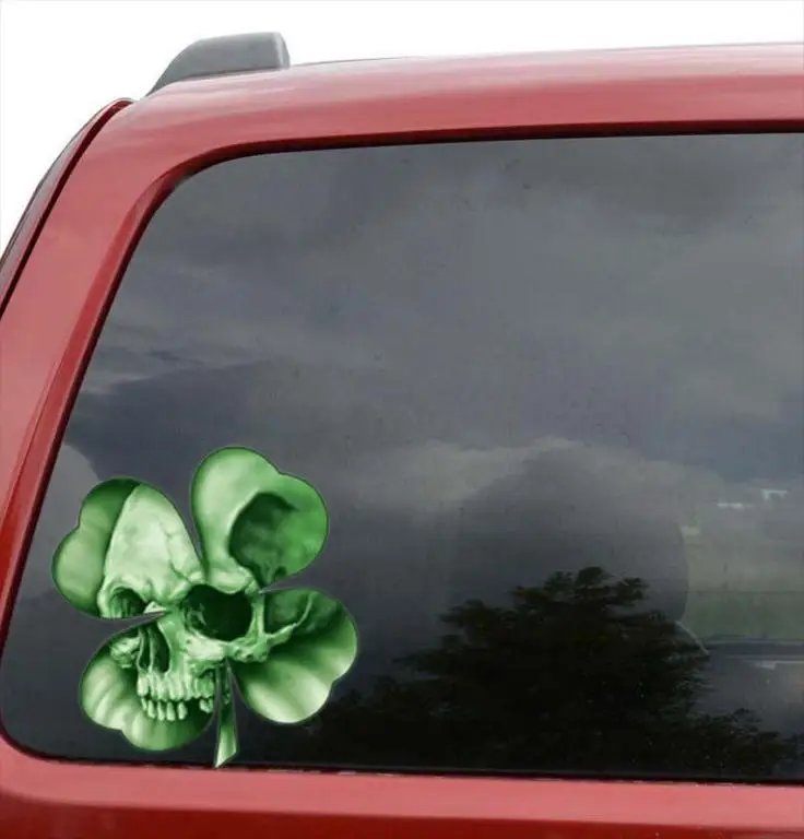 SKULL WITH LEAF STICKER BUMPER  LAPTOP  HARD HAT  HELMET Car and Accessories Ornaments Jdm Decor Robot Gadgets