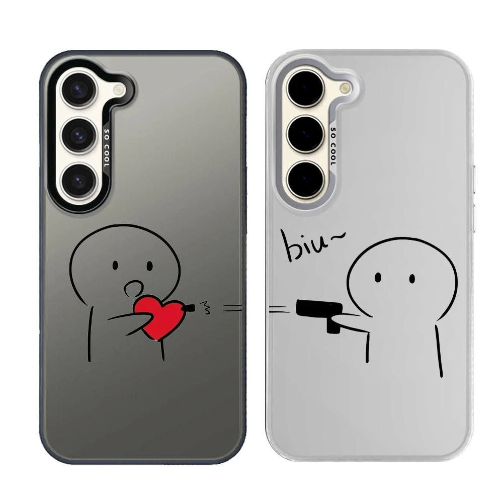 Matchstick Couple Phone Case For Samsung Galaxy S26 S25 S24 Plus S23 FE S22 S21 S20 Ultra 5G S10 Anti Fall Matte Cover