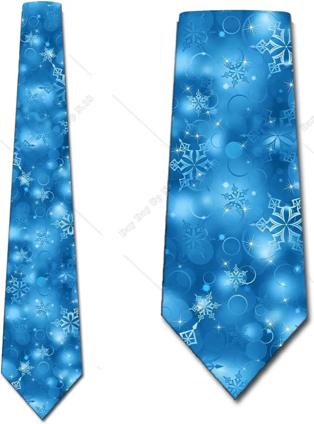 Christmas Snowflakes Ties Mens Winter Neckties Holiday Tie Snowflake Necktie One Size