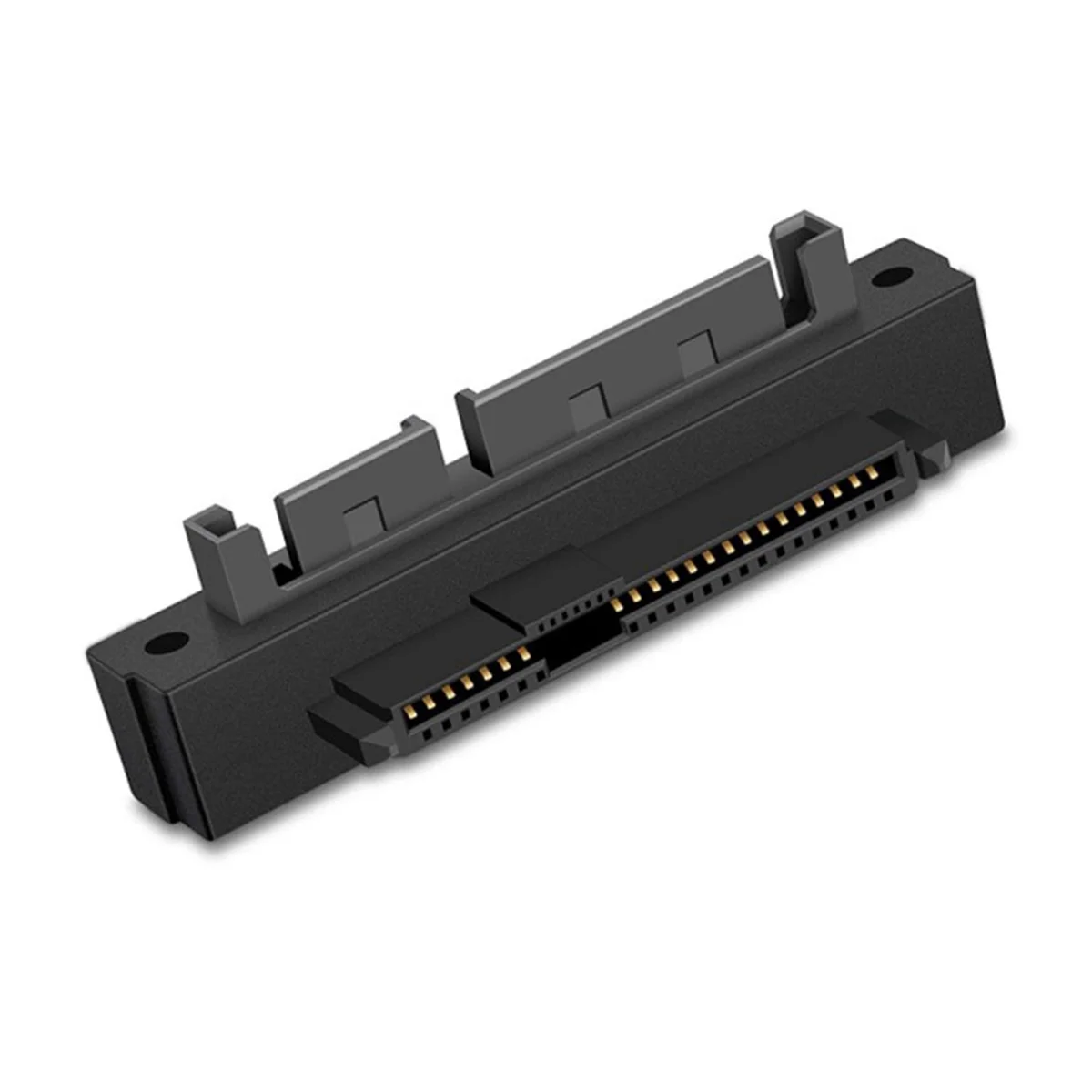 Nuevo 1 Uds SFF-8482 SAS hembra a SATA macho 15Pin cabezal curvo adaptador de ángulo de 90 grados convertidor para Cable de placa base