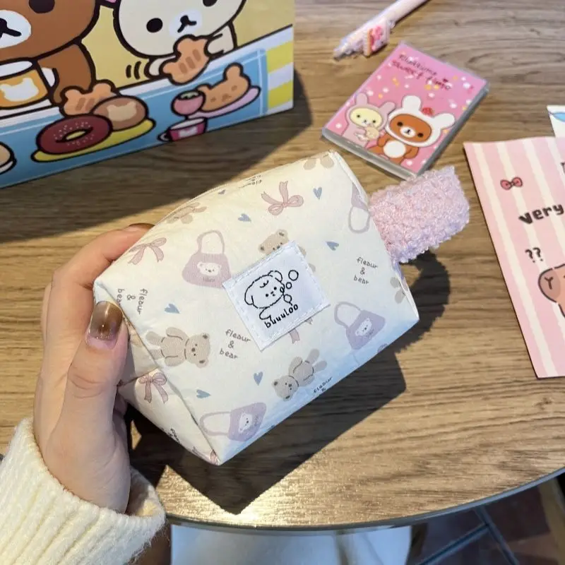 

1 Piece Sweet Cartoon Bear Cosmetic Bag Mini Student Girl Kawaii Earphone Lipstick Storage Bag Portable Fashion Storage Handbag