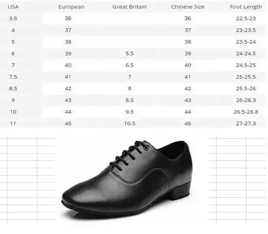 Professional Latin Dance Shoes For Men Black White Modern Ballroom Tango Shoes/Jazz Shoes/ Salsa Shoes Low Heel Height 2.5cm